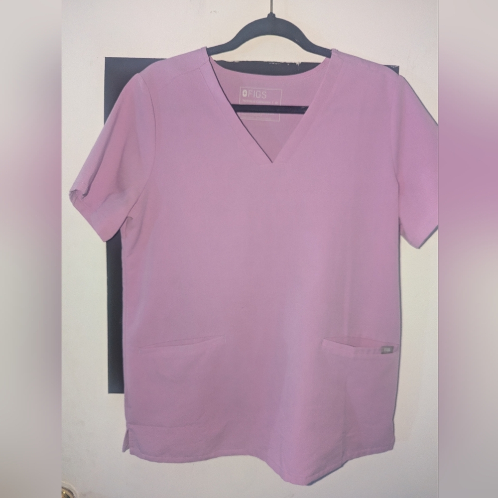 Figs Lavender V-Neck Scrub Top